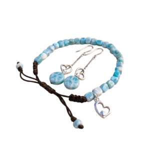 Pulsera Tejida de Hilo con Larimar